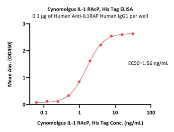 Cynomolgus IL-1 RAcP Protein, His Tag